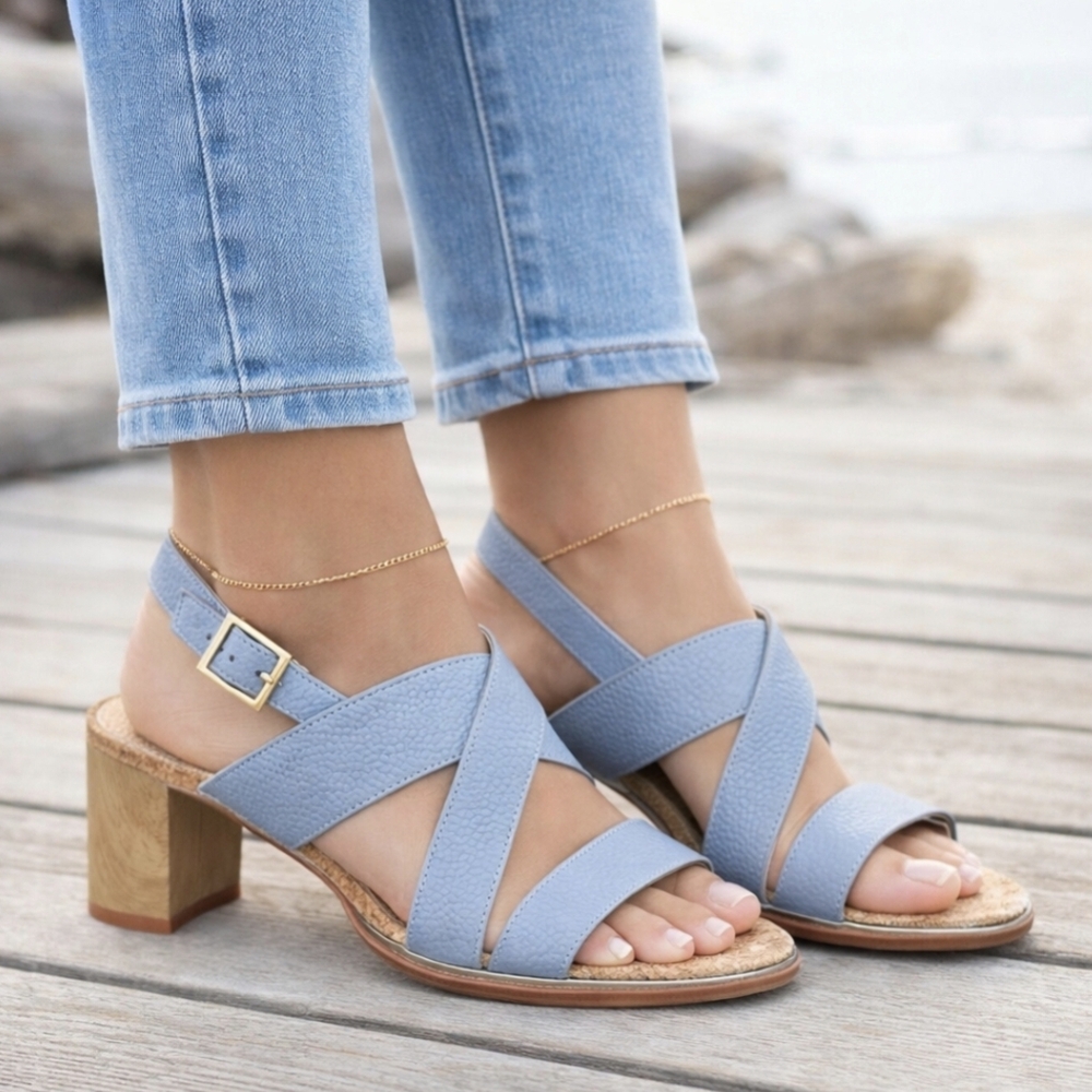 Clarks NEW Ellis Tilda Modern Costal Minimalist Comfort Block Heel Sandal 9M